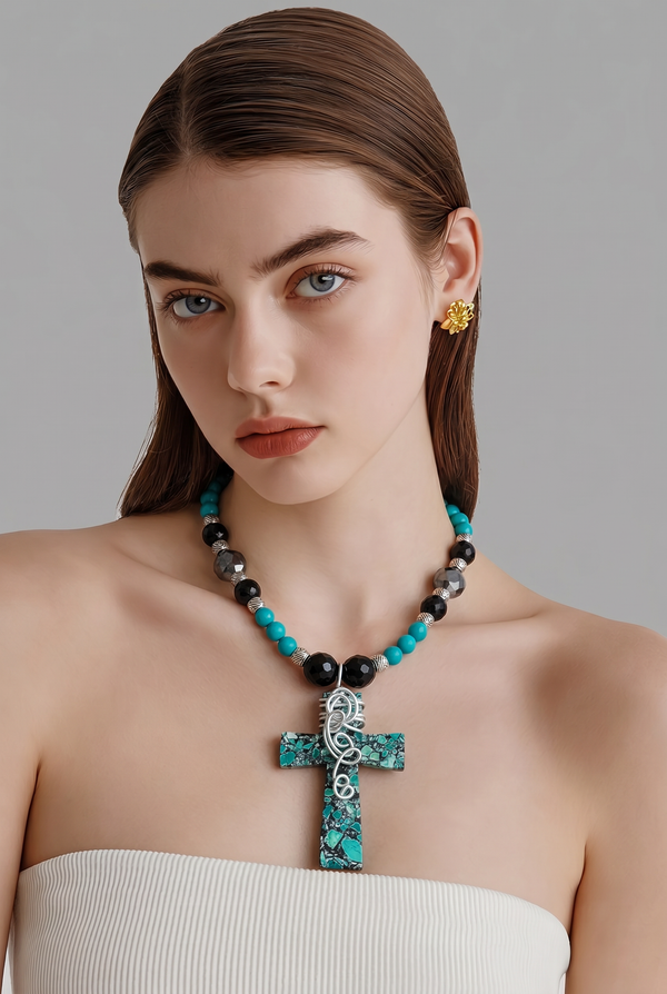 Turquoise Faith Cross Necklace