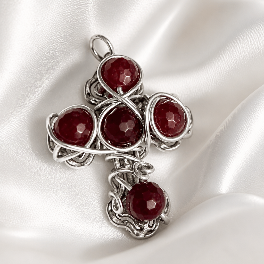 Handcrafted wire wrapped cross pendants