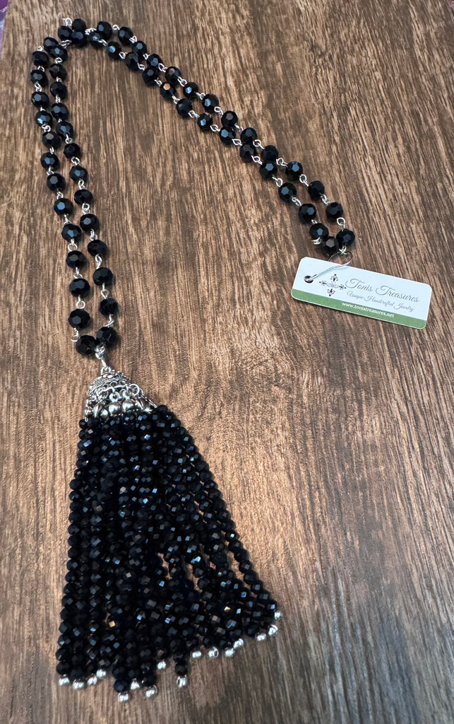 Black Tassel chain necklace