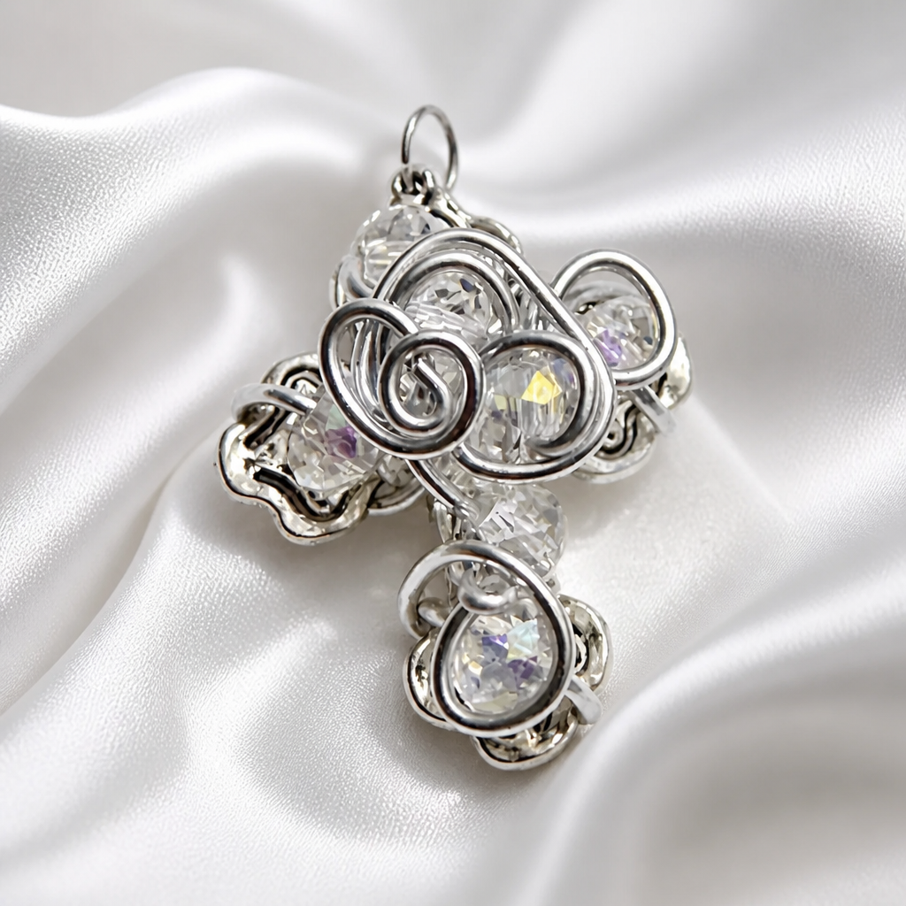 Handcrafted wire wrapped cross pendants