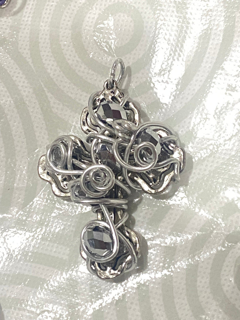 Wire Wrapped Cross Pendants